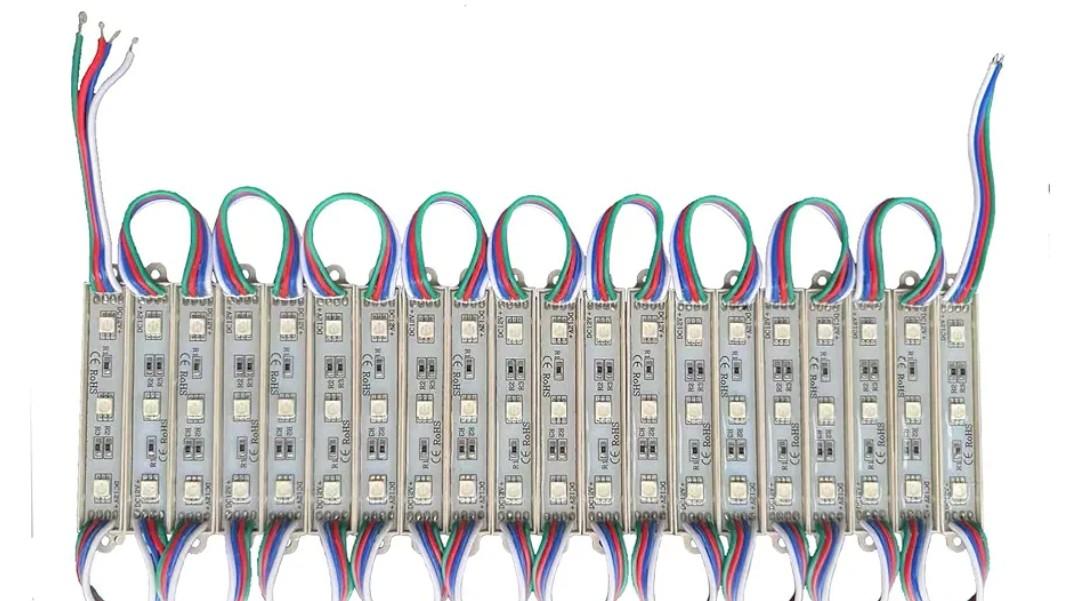 20 PCS Color RGB LED Module, 12V Super Bright 2835 3 LED Module Waterproof Decorative Light for Advertising Letter Sign. (Color, 20)