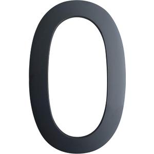 BetLight 6 Inch House Numbers- Modern Floating Stainless Steel Home Address Number Elegant Black Finish,Number 0