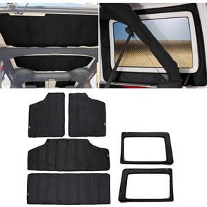 Car Roof Window Heat Insulation Cotton Pad Kit Hardtop Headliner Roof Heat Insulation Mat for Jeep Wrangler JK 4-Door 2012-2017 Interior Accessories