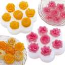 EuTengHao 3D Flower Silicone Molds for Candle Soap, 14 Styles Plant Flower Resin Casting Molds, Wax Scented Candle Soap Silicone Molds for Home Decoration DIY Making (2Pcs, 14Styles)