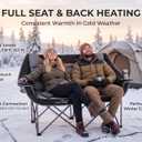FAIR WIND Heated Oversized Camping Double Chair Padded Loveseat for Adults
