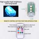 8PCS Wireless LED Strobe Lights with Remote Control, Upgraded to 350 mAh USB Rechargeable 8-Color High Brightness Waterproof Anti-Collision Warning Lights for Car, Motorcycle, Drone, Truck, Bike