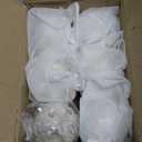 AuldHome Design Farmhouse Ball Ornaments (Set of 6, White); Distressed Metal Glass Ball Vintage Style Christmas Decorations