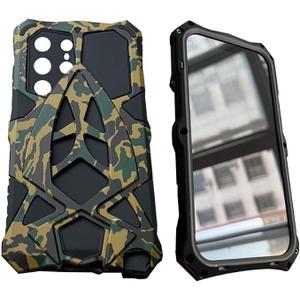 for Samsung Galaxy S26 S25 S24 S23 S22 Ultra S21+ A72 A52 Aluminum Alloy Phone Case Drop Protection Metal +Silicone Triple Protection rqst (Black, Galaxy S24 Ultra)