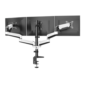 HUANUO Triple Monitor Stand - Full Motion Articulating Gas Spring Monitor Mount Fit Three 17 to 32 inch LCD Computer Screens with Clamp, Grommet Kit