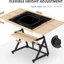 Wooden Jigsaw Puzzle Table with Moving Caster for 1500 Piece Puzzles, Puzzle Board with Drawers, Felt Surface, Adjustable Height & Tilt, Christmas & Birthday Gift for Seniors & Puzzle Lovers