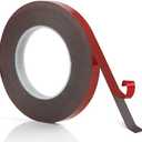 MOWPOG Double Sided Tape Heavy Duty, 0.4 in x 33 FT Strong Adhesive Mounting Foam Tape for LED Strip Light, Car, Automotive Trim, Office, Home Decor (0.4 in x 33 FT)