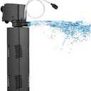 Aquarium Filter for 40-150 Gal. Tank Crystal 300GPH Biochemical Filtration Powerful Pump Submersible Internal Fish Tank Filters Large Tank Pond Clear Wavemaker Air Supply 4 in 1