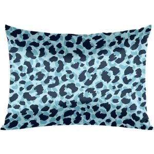 Satin Pillowcase for Hair and Skin,Blue Leopard Print Printed Silk Pillow Cases Standard Size, Cooling Silky Pillow Case No Zipper with Envelope Closure, 20x26 Inches (A06)