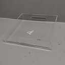 Acrylic Serving Tray with Handles-12x12x2.36Inch-Decorative Tray Letter Tray Organizer for Ottoman Coffee Table Countertop, Clear