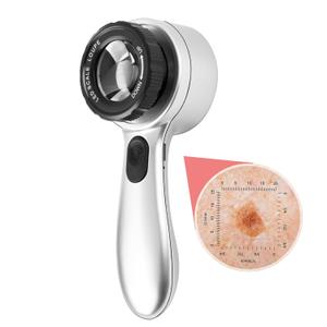 30x Magnifying Dermatoscope with LED, Rechargeable Handheld Skin Analyzer, 4 Lighting Modes & High Clarity Lens for Skin, Scalp & Hair Follicle Observation