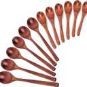 Wooden Spoons Set - 12pcs (6pcs 9in & 6pcs 6in), for Eating, Mixing, Stirring, Coffee, Tea, Jam, Bath Salts