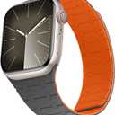 Compatible with Apple Watch Band, Silicone Magnetic Adjustable Loop Strap for iWatch Ultra 3/2/1 SE3 Series 11 10 9 8 7 6-1 (42/41/40/38, Gray Orange)