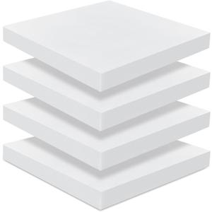 Frienda 4 Pack 2" x 18" x 18" Upholstery High Density Foam Cushion Seat Replacement Square Cut to Size Foam Couch for Patio Furniture Commercial Dinning Chair Couches Benches Padding DIY Projects