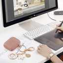 3 x OLEBAND Case Fit for Airpod 1st/2nd Generation with Cute Bling Keychain,iPods Silione Cover Compatible for Apple Air pod/iPod 2 and 1 Gen Case,LED Visible,for Women and Girls,Milk Tea