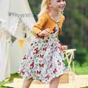 Toddler Girl Sleeveless Dresses and Long Sleeve Ruffle Cardigan 2 Piece Fall Outfits for 2-8T (3-4T, A3-butterfly 01)
