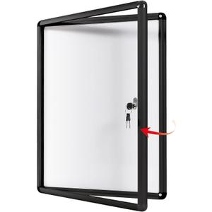 SWANCROWN Enclosed Bulletin Boards Magnetic Glass Covered Notice Information Cabinet with Aluminum Frame 38x28inch (9xA4)