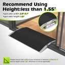 27.6"L1.6"H Bridge Threshold Ramps for Doorways, Fits 2.85.1" Wide Thresholds with Adjustable Support Bars, Non-Slip Aluminum Wheelchair Ramps for Home Steps, Sliding Door Ramp for Wheelchair