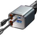 Retractable Car Charger 84W Car Charger USB C for iPhone 16 17 Pro Max Fast Charging [PD45W Dual Type C Cables] Car Accessories Cigarette Lighter Adapter for iPhone 17 Air 16 15 Pro Max, Samsung S25