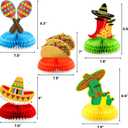 Fancy Land Fiesta Honeycomb Table Centerpiece Mexican Party Decorations Cinco De Mayo Honeycomb Centerpiece for Mexican Themed Decor Supplies 5 Packs