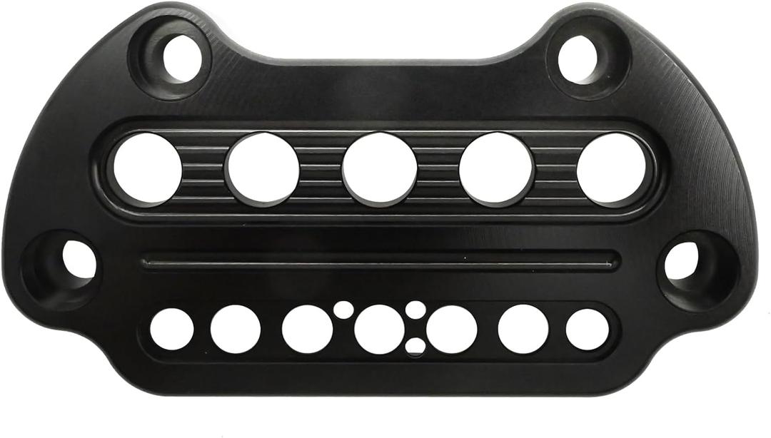 Motorcycle Indicator Handlebar Riser Clamp, Black Handlebar Top Riser Clmp Kit, Heavy Duty Indicator Light Handlebar Clamp, Replacement for Harley Sportster 1995-UP Dyna 2006-UP