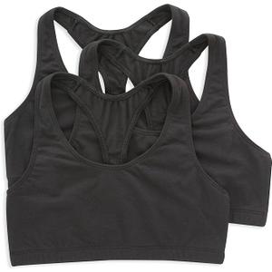 Hanes Women's Racerback Cotton T-Back Bralette (3 Pack) (Medium)