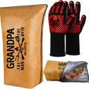 Grandpa Gifts, Gifts for Grandpa Christmas from Grandkids BBQ Blanket for Resting Meat with Grill Gloves, Meat Resting Bag for BBQ Smoking, Grilling Gloves Heat Resistant for Grill on Birthday