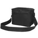 Lunch Bag, BuyAgain 600D Poly Small 6 Can Insulated Reusable Lunch Cooler Bag PEVA Water-resistant Lining for Women Men Adult Work School, Black