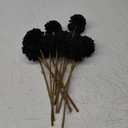 Tinsow 12 Pcs Faux Ball Chrysanthemum Bouquet Black Flowers for Home Halloween Party Fall Harvest Festival Decoration (Black, 12)