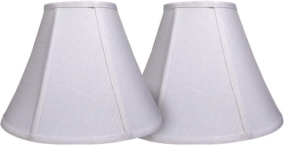 TOOTOO STAR Double White Lamp Shade Set of 2, Large Bell Lampshade for Floor Light and Table Lamp 6x14x10 inch, DIY Fabric Natural Linen Hand Crafted, Spider (White, 6x14x10 inch)