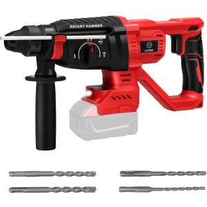 Cordless Rotary Hammer Drill Compatible with Milwaukee 18V Battery(No Battery), Brushless SDS-Plus Hammer Drill, 3 Joules Impact Energy, 360Auxiliary Handle
