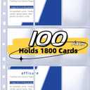 9 Pocket Card Sleeves, Holds 1800 Cards, Trading Card Binder Sleeves, 3 Ring 9 Pocket Pages for Sports Cards, Coupons Cards, 100 Pack, Game