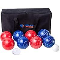 Rally and Roar Backyard Bocce Ball Game Set - 8 Balls, Pallino, Carry Case, Measuring Rope - 107mm