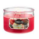 Candle-lite Scented Candles, Apple Cinnamon Crisp Fragrance, One 10 oz. Three Wick Aromatherapy Candle with 20-40 Hours of Burn Time, Red Color Set of 4 Pack