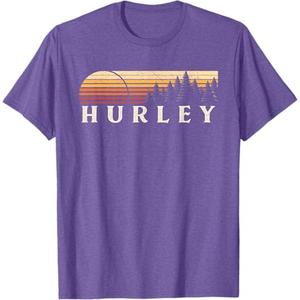 Hurley, CO Vintage Evergreen Sunset Eighties Retro T-Shirt (Color: Purple Heather, XX-Large)