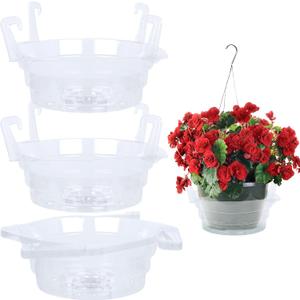 Miuwauer 15 Pack of 12-inch Hanging Basket Water Catcher Plastic Hanging Plant Drip Pan Tray Plastic Saucers Liners for Indoor Outdoor Hanging Plants Baskets Flower Pots - Clear, Round