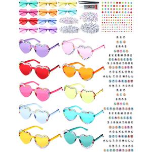 20 Pairs DIY Heart Sunglasses Popular Singer Themed Party Favors Friendship Heart Shaped Sunglasses for Girls Women Fans Birthday Party Supplies