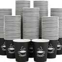 360 Pack 8 oz Paper Coffee Cups, Disposable Black Paper Cups for Hot Beverage, Drinking Water, Used for Cafes, Offices and Events