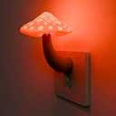 Colorful Life Remote Control Mushroom Night Light ThreeColor Warm LED Bedside Lamp, Cute Mushroom Design with Dimmer & Timer (Warm Red/Green/Yellow)