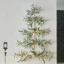 LITBLOOM Lighted Olive Wall Tree with Timer, Lighted Vine Garland with 140 Fairy Lights 3.5FT for Home Window Wall Christmas Spring Decoration Indoor Outdoor