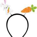 Ecuupas Easter Headbands Glitter Rabbit Hairband Cute Carrot Hair Hoop Headpiece Hair Accessories for Spring Easter Party Festival Supplies