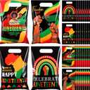 Pasimy 100 Pcs Happy Juneteenth Bags Plastic Juneteenth Party Gift Bags Bulk African American IndepeNdence Day Goody Candy Treat Baggie for June 19th Freedom Decoration Supplies