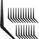 20 Pack 12 Inch Heavy Duty Black Iron Metal Floating Shelves Bracket, L Corner Brace Support, J Metal Joint Angle for Shelf