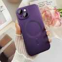 ankofave Magnetic for iPhone 14 Phone Case for Women/Men, Shockproof Matte Luxury Soft Metallic Luster Design with Camera Lens Protector, Compatible with Magsafe Case for iPhone 14 6.1"-Purple