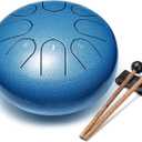 Lronbird Steel Tongue Drum Percussion, 6 Inch 8 Notes Musical Instruments, Music Gifts for Family Friends (Seablue)