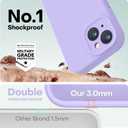 LOVE 3000 Designed for iPhone 14 Case, Premium Silicone with [Soft Anti-Scratch Microfiber Lining] Shockproof Protective Phone Case for Men Women Girls 6.1", Light Purple
