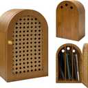 Verssure Bamboo Phone Box,Premium Cell Phone Box for Family Time, Cell Phone Jail with Charging Holes,Phone Lock Box Holds 6 Phones (Mocha)