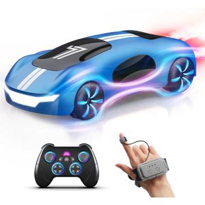 Gesture Sensing Remote Control Car, Drift RC Stunt Car with Light Spray & Sound, 2.4GHz Hobby RC Cars Toy for Kids, 360 Rotate, Birthday Gifts for Boys Girls 4-12 (Blue)