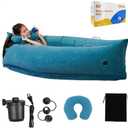Bmag Sensory Chair for Kids, Inflatable Peapod Canoe with Neck Pillow, 60" Sensory Pod Seating ADHD Toy Gift for Autistic Children, Includes Electric Air Pump, Blue
