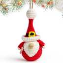 4 x Gnome Ornaments - Gnome Christmas Ornament 2025 - Holiday Gnomes Ornaments for Christmas Tree - Gifts for Gnomes Lovers, Family, Friends - Crochet Ornament & Card